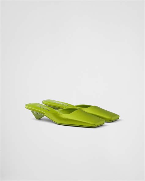 prada green flat mule|Prada mules sale.